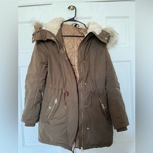 H&M padded parka coat- Olive Size 4
